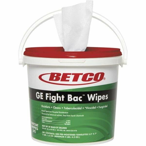 Betco GE Fight Bac Disinfectant Wipes, White, 4PK BET3920100CT